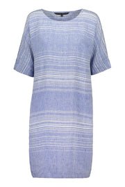 Ritva Falla Helmi Linen Dress Blue With White Stripe