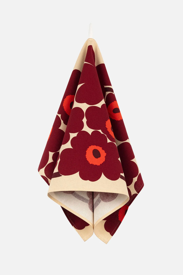 Marimekko Pieni Unikko Tea Towel Wine Red