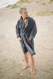 Henriette Steffensen CARL Fleece Bath Robe Grey | 1009C