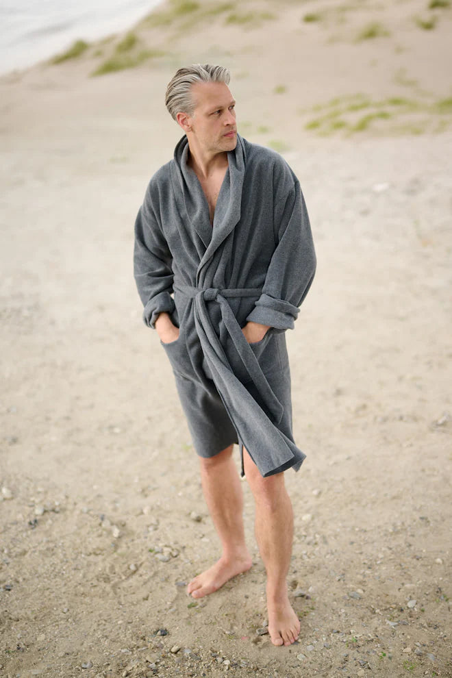 Henriette Steffensen CARL Fleece Bath Robe Grey | 1009C