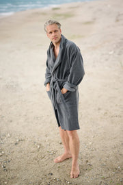 Henriette Steffensen CARL Fleece Bath Robe Grey | 1009C