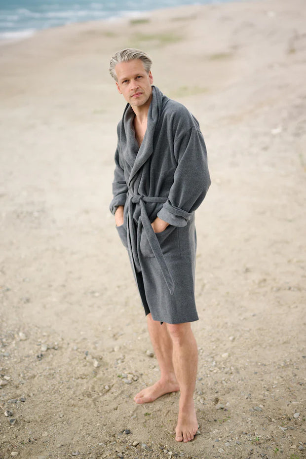 Henriette Steffensen CARL Fleece Bath Robe Grey | 1009C