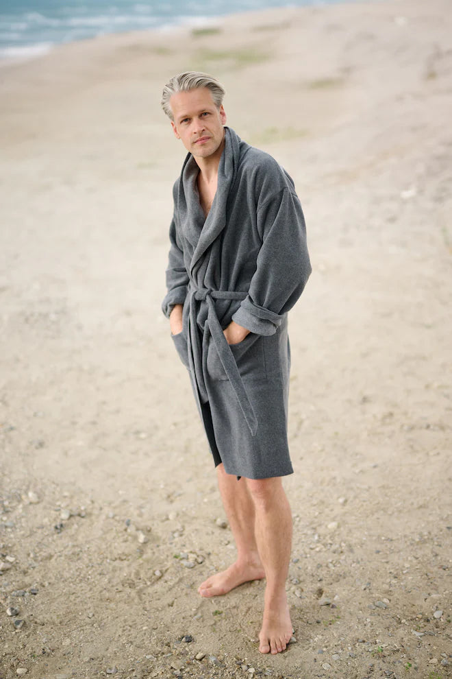 Henriette Steffensen CARL Fleece Bath Robe Grey | 1009C