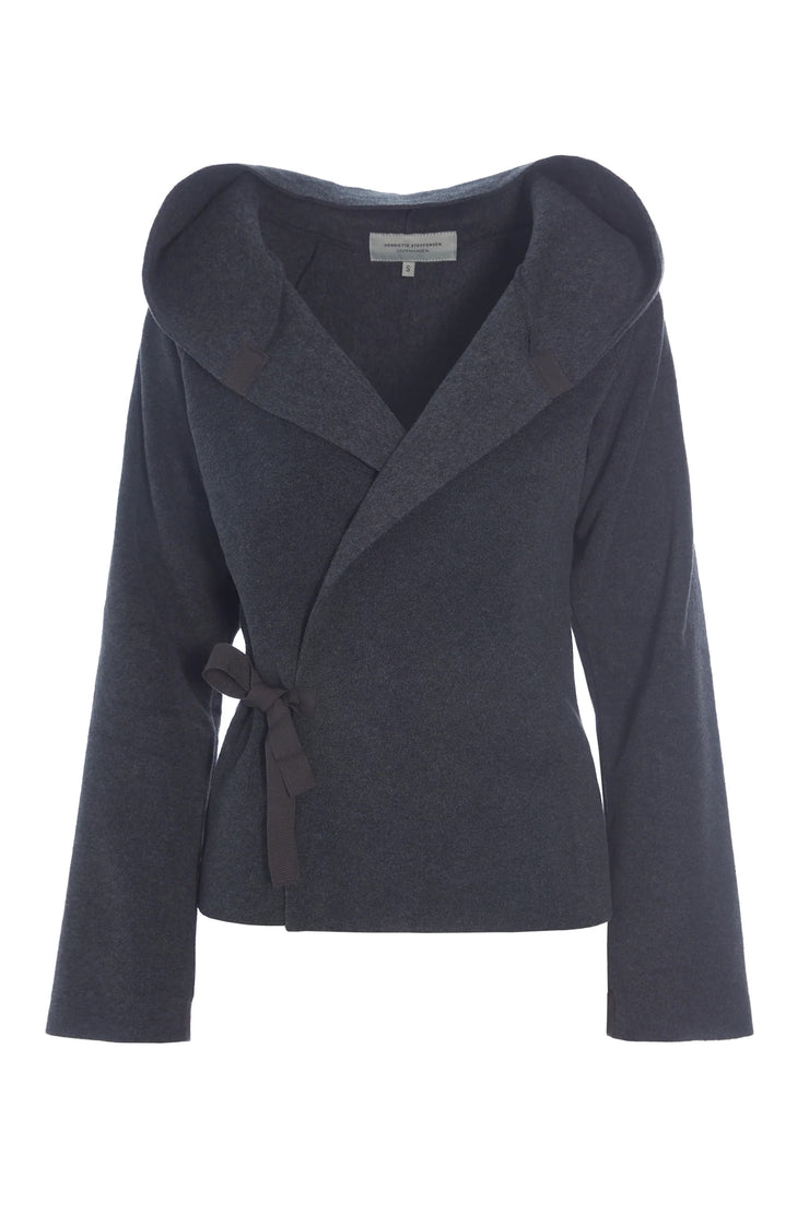 Henriette Steffensen Fleece Wrap Cardigan Soft Black