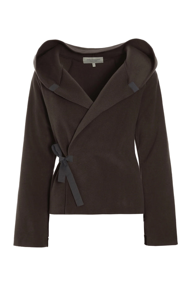 Henriette Steffensen Fleece Wrap Cardigan Chokolate | 1009