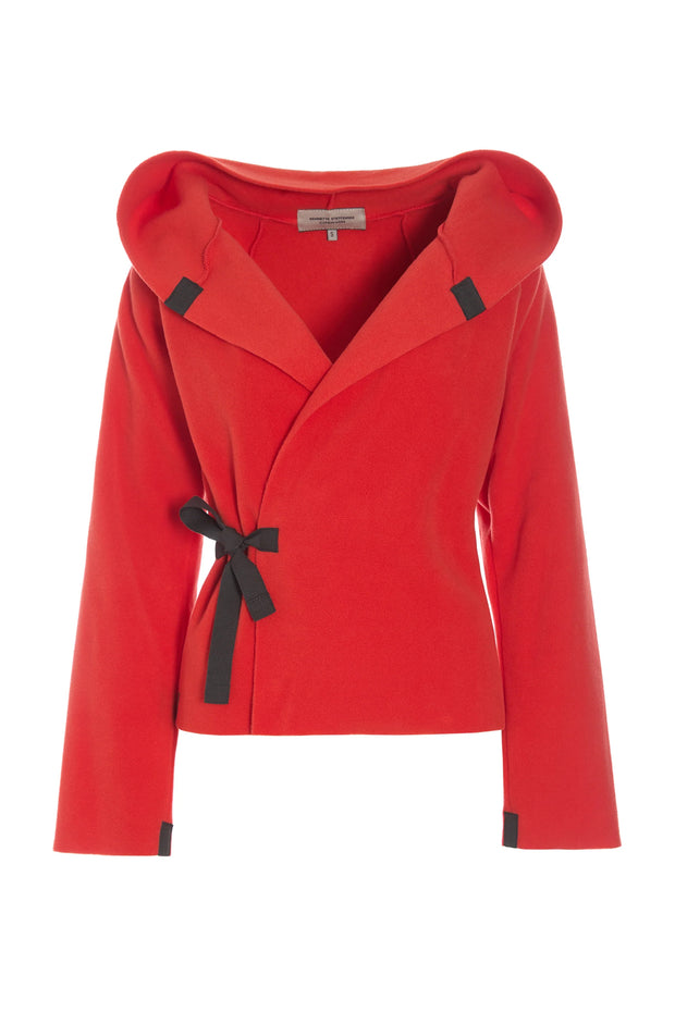 Henriette Steffensen Fleece Wrap Cardigan Tomato | 1009
