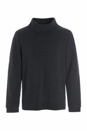 Henriette Steffensen Unisex High Neck Fleece Sweater Soft Black