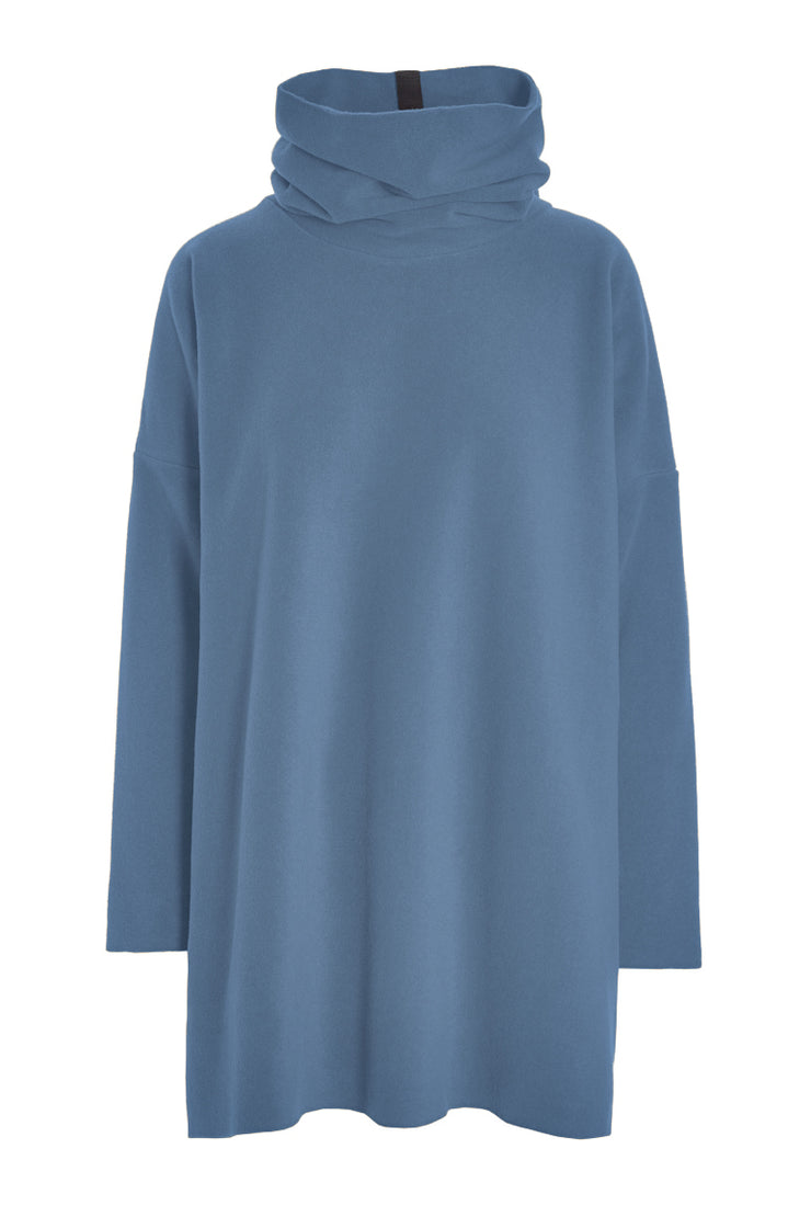 Henriette Steffensen High Neck Fleece Tunic Dusty Blue