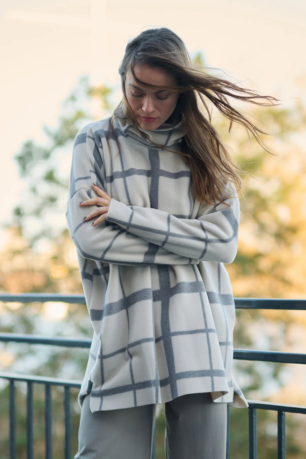Henriette Steffensen High Neck Fleece Tunic Clan Print Kit | 1288P