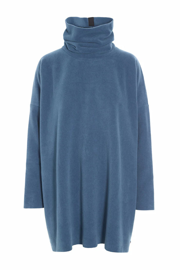 Henriette Steffensen High Neck Fleece Tunic Dusty Blue