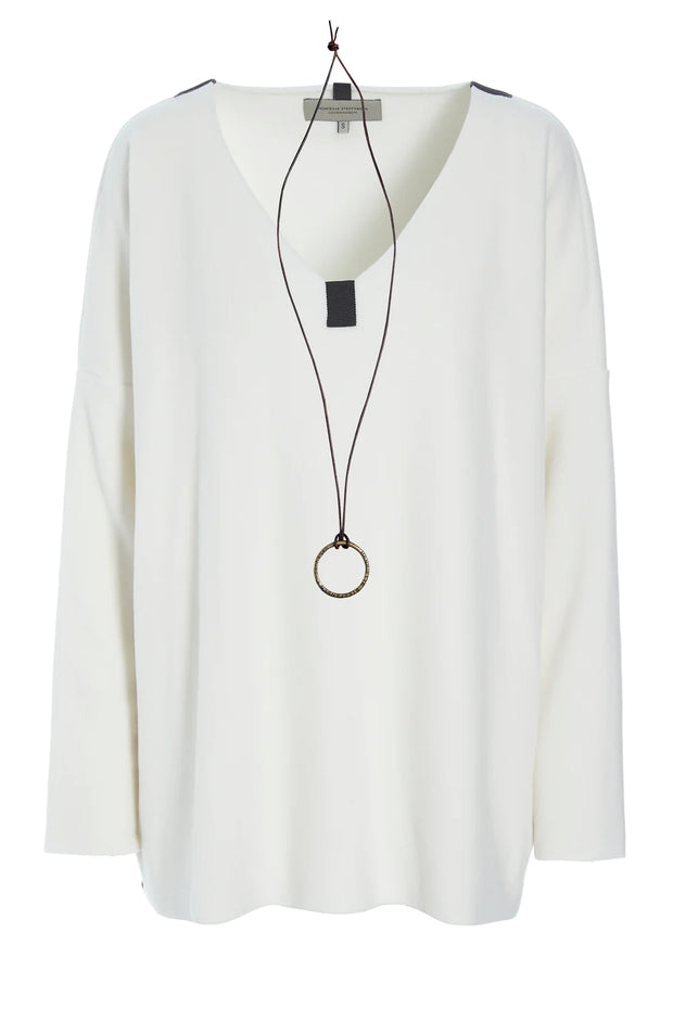 Henriette Steffensen Fleece V-Neck Sweater Off-White