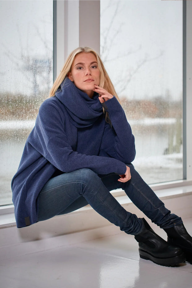 Henriette Steffensen Fleece V-Neck Sweater Denim