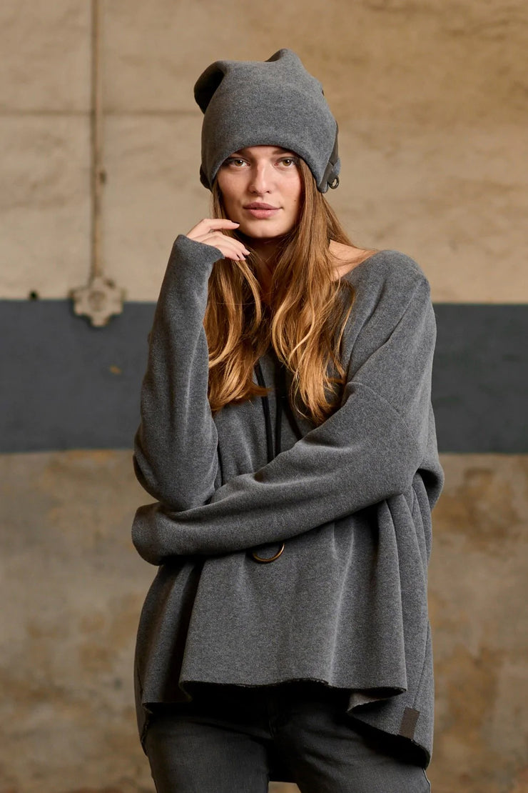 Henriette Steffensen Fleece V-Neck Sweater Grey
