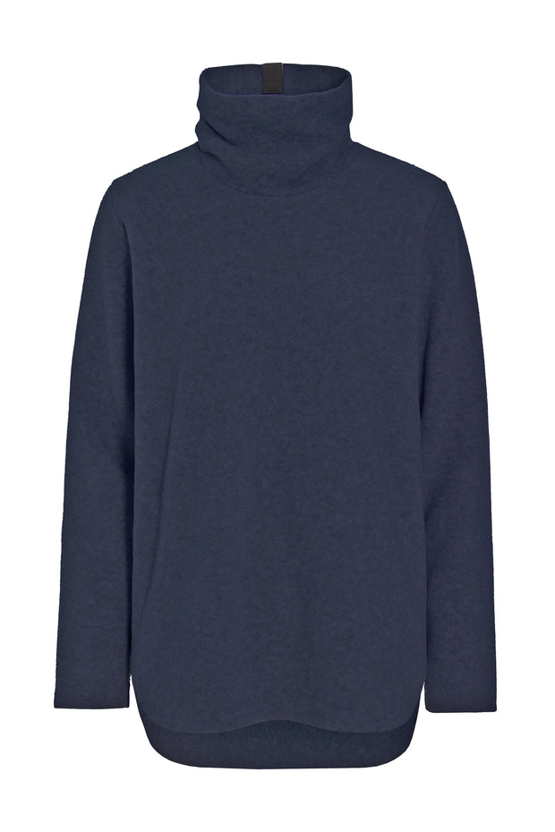 Henriette Steffensen High Neck Fleece Blouse Evening Blue | 1348