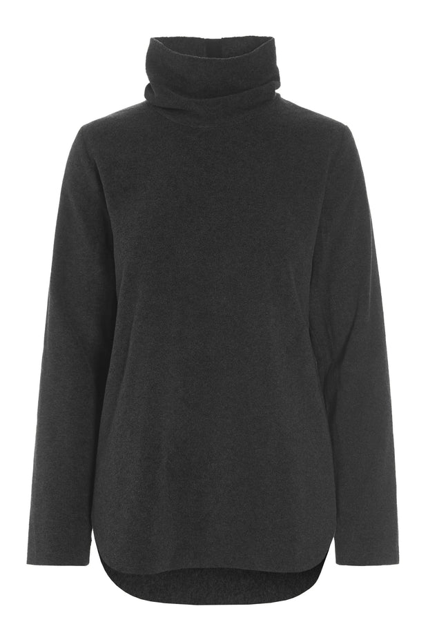 Henriette Steffensen High Neck Fleece Blouse Soft Black | 1348