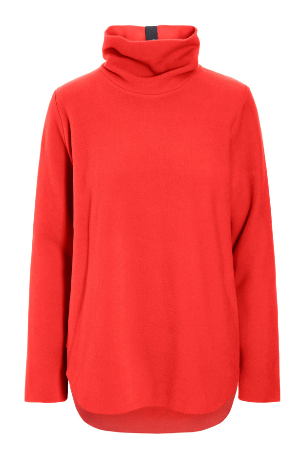 Henriette Steffensen High Neck Fleece Blouse Tomato | 1360