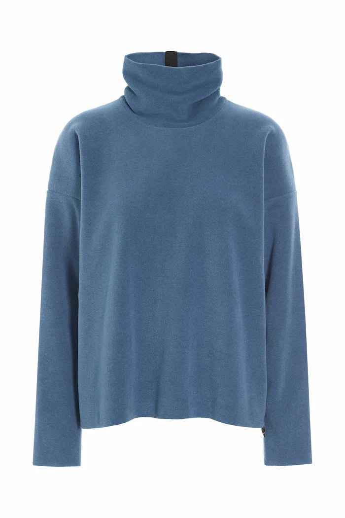 Henriette Steffensen High Neck Fleece Blouse Dusty Blue