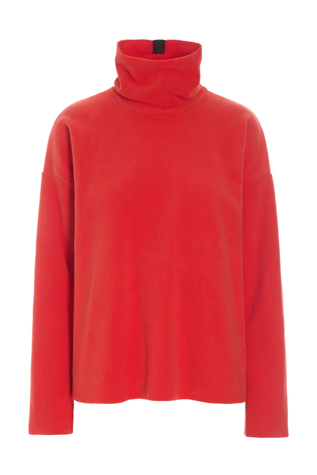 Henriette Steffensen High Neck Fleece Blouse Tomato | 1360