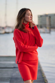 Henriette Steffensen High Neck Fleece Blouse Tomato | 1360