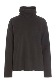 Henriette Steffensen High Neck Short Fleece Blouse Chokolate | 1360