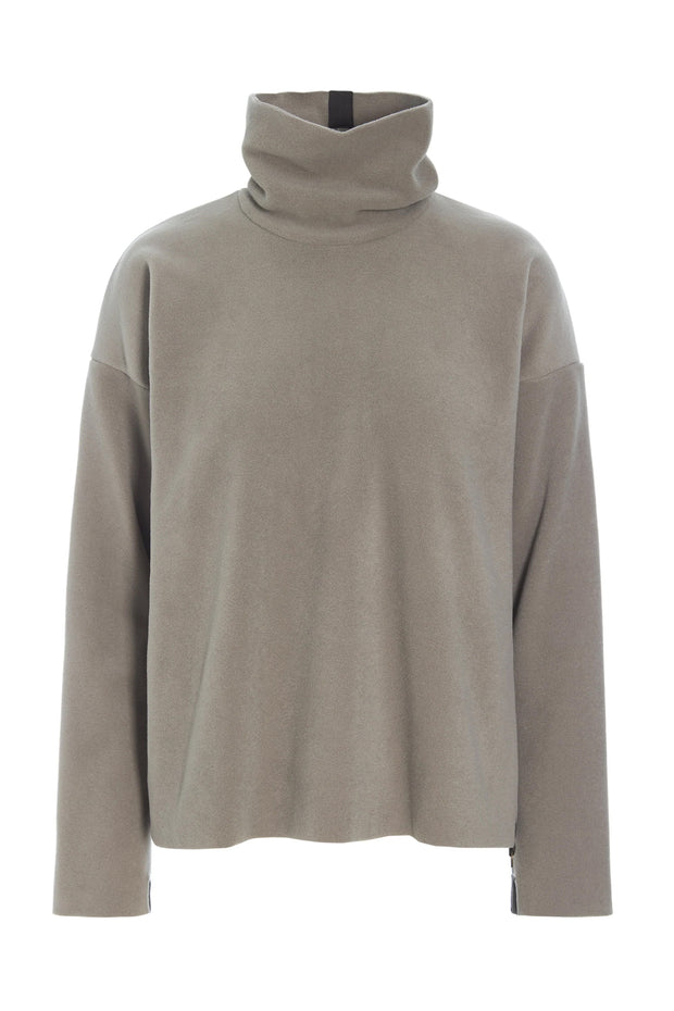 Henriette Steffensen High Neck Short Fleece Blouse Elephant | 1360