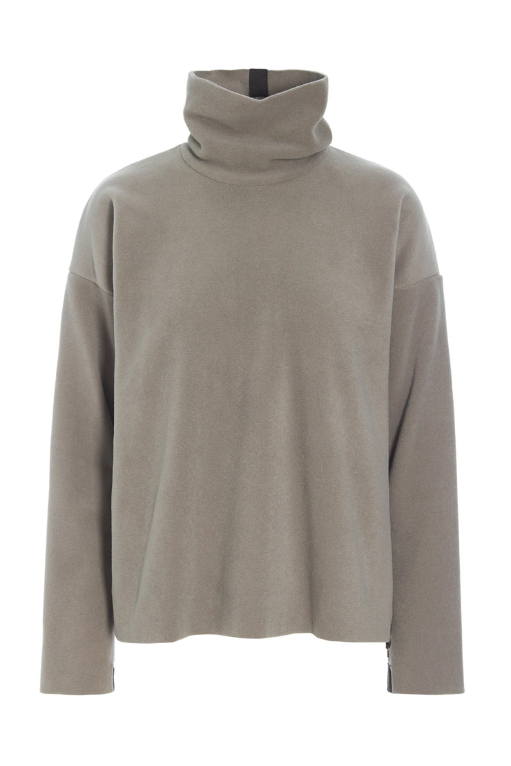 Henriette Steffensen High Neck Short Fleece Blouse Elephant | 1360