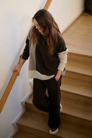 Henriette Steffensen Patch Sweater Chokolate/Kit/Elephant | 1380