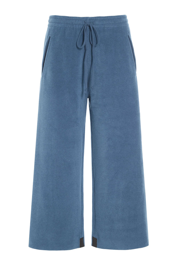 Henriette Steffensen Fleece Flare Cropped Trousers Dusty Blue