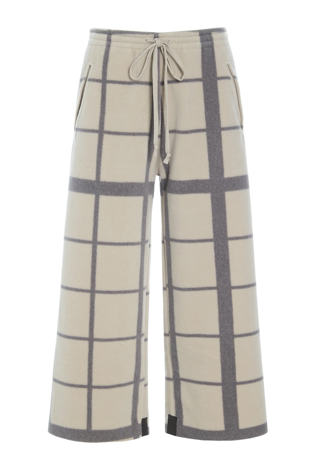 Henriette Steffensen Fleece Flare Cropped Trousers Clan Check Kit| 2115P