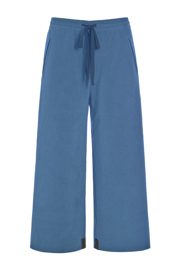 Henriette Steffensen Fleece Flare Cropped Trousers Dusty Blue