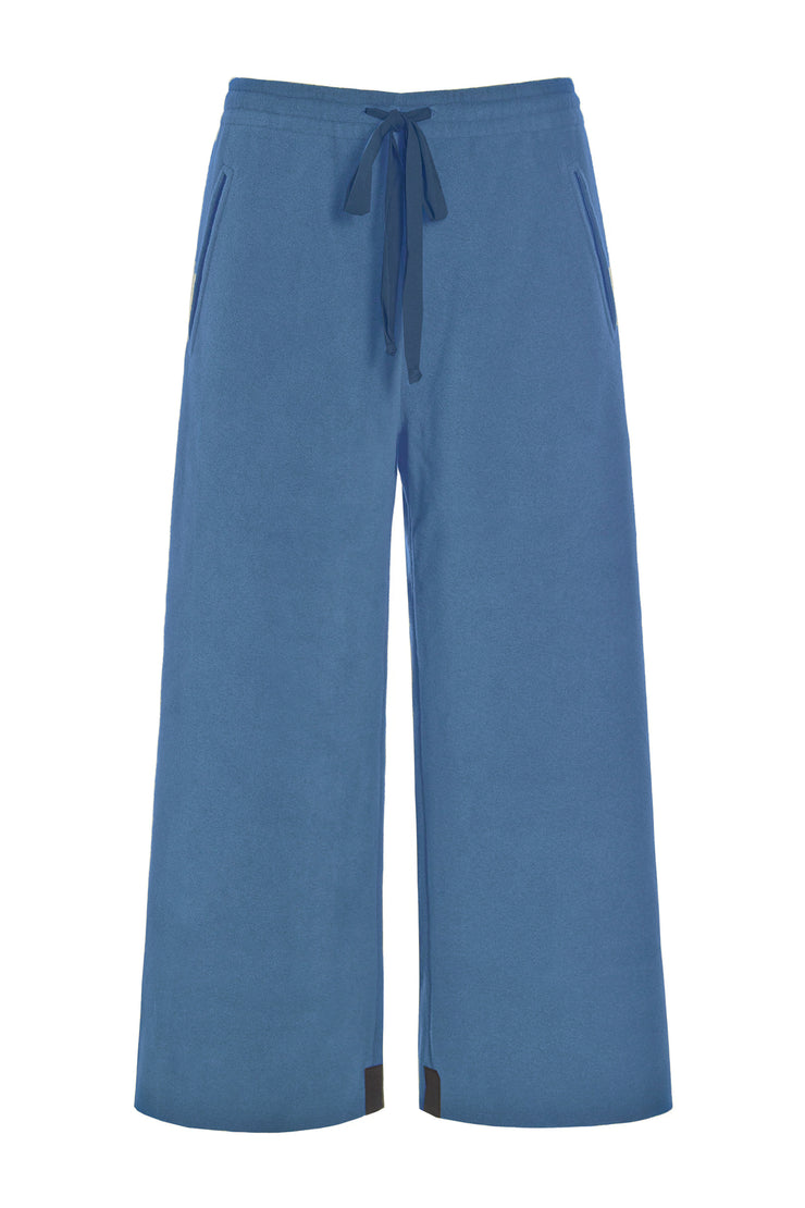 Henriette Steffensen Fleece Flare Cropped Trousers Dusty Blue