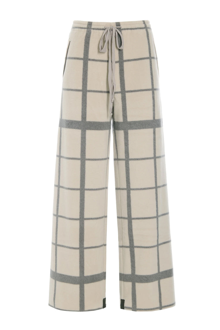Henriette Steffensen Fleece Flare Trousers Clan Check Kit | 2116P