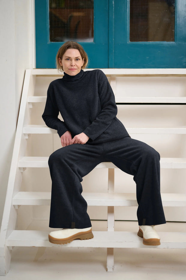 Henriette Steffensen Fleece Flare Trousers Soft Black | 2116