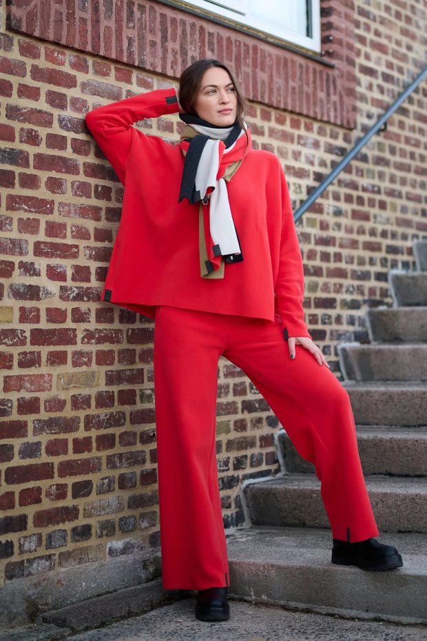 Henriette Steffensen Fleece Flare Trousers Tomato | 2116