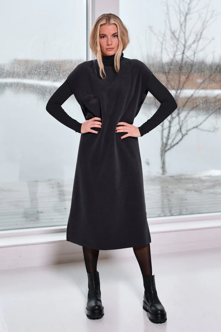 Henriette Steffensen Fleece Tunic Dress Soft Black