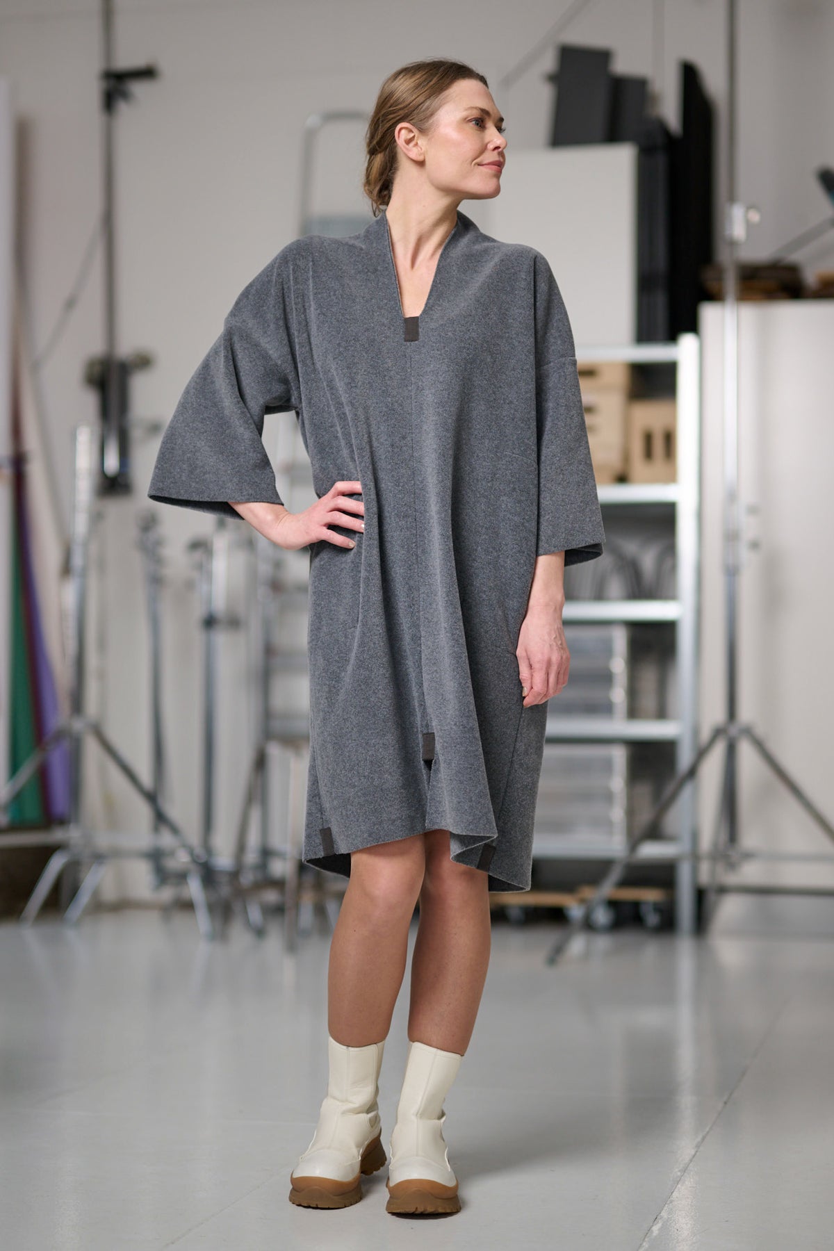 Henriette Steffensen Fleece Dress Grey 3251 - Main Image