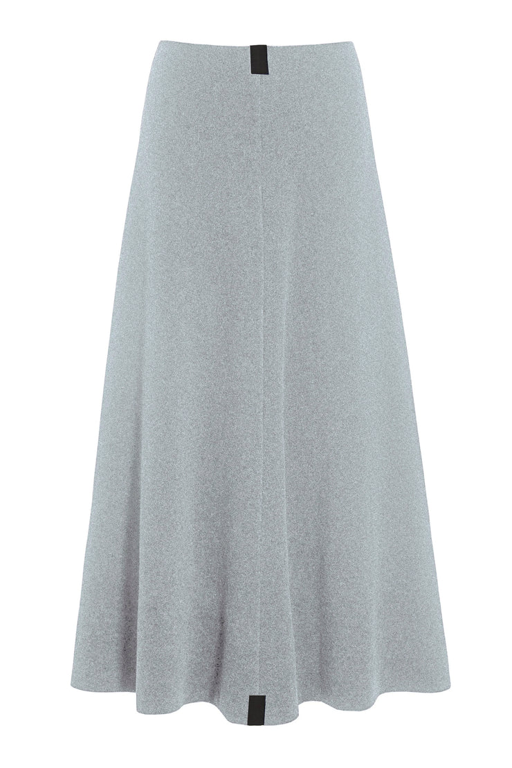 Henriette Steffensen Fleece Long Flared Skirt Light Grey | 3256