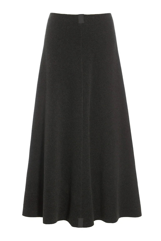Henriette Steffensen Fleece Long Flared Skirt Chokolate | 3256