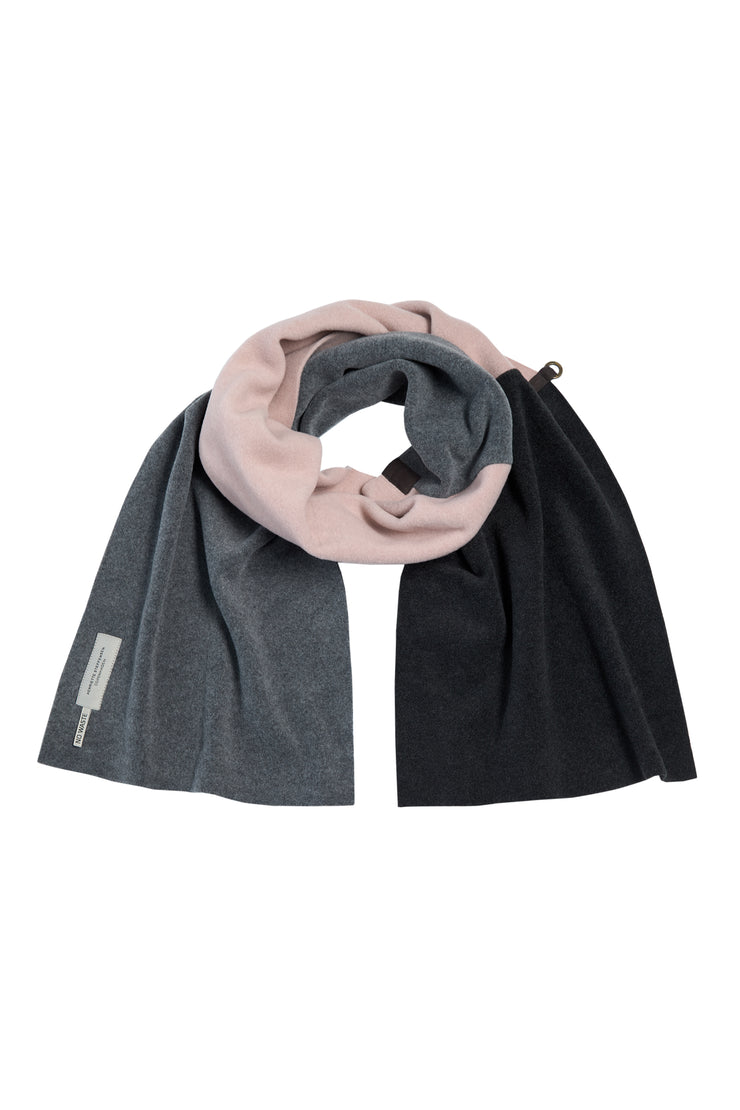 Henriette Steffensen Fleece No Waste Scarf Grey/Nude/Soft Black