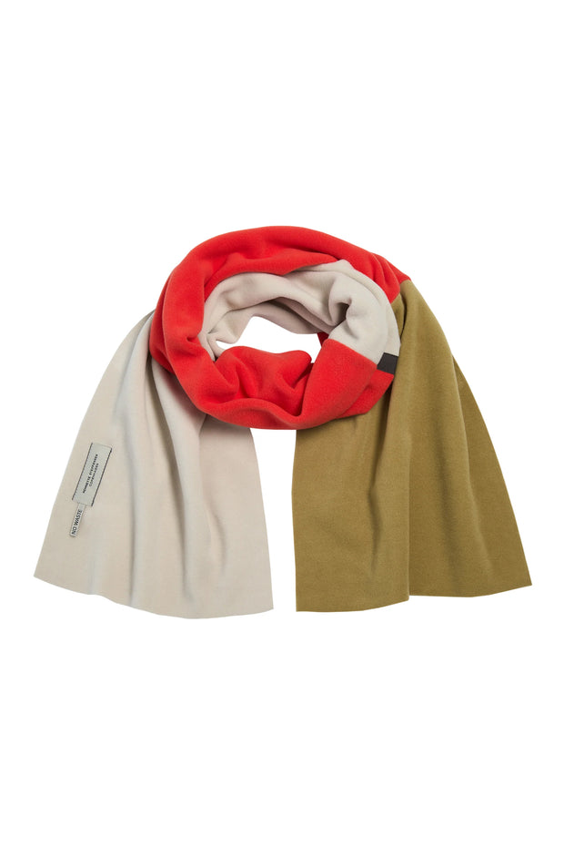 Henriette Steffensen Fleece No Waste Scarf Tomato/Olive/Kit