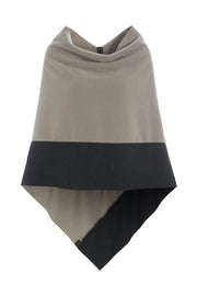 Henriette Steffensen Color-Block Fleece Poncho Soft Black/Elephant | 4068