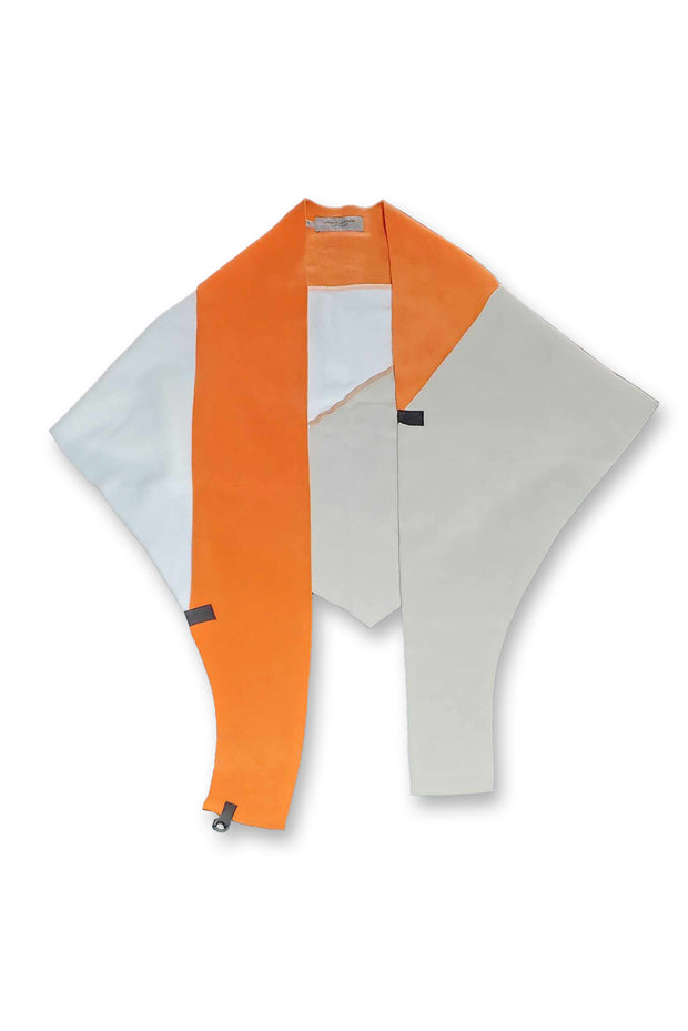 Henriette Steffensen Fleece No Waste Triangle Scarf Orange/Kit/Off-White