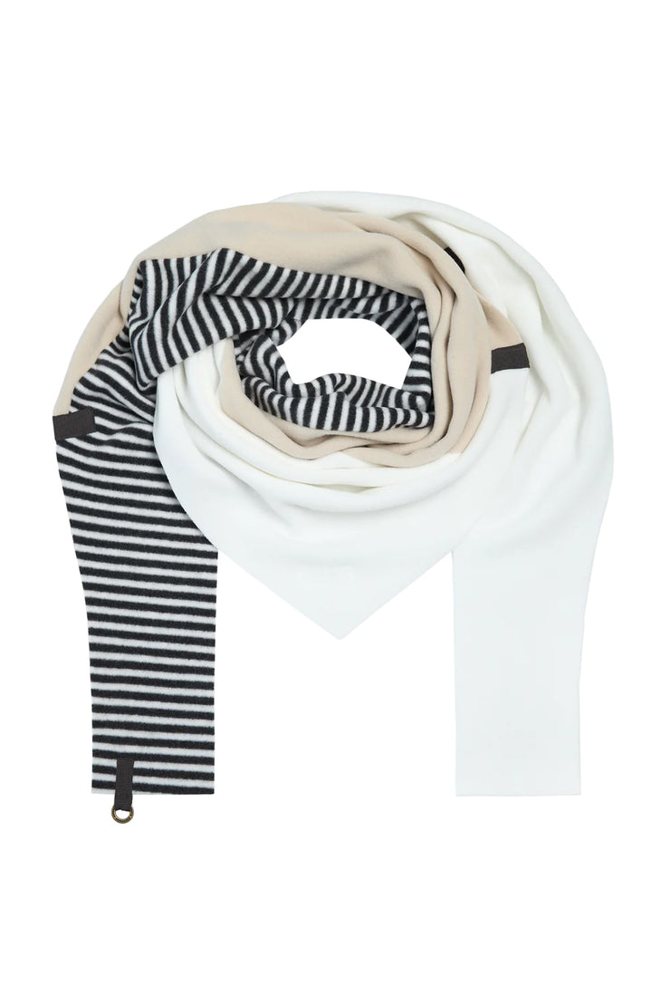 Henriette Steffensen Fleece No Waste Triangle Scarf Stripe/Kit/Off-White
