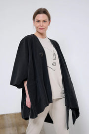 Henriette Steffensen Fleece Cape Soft Black