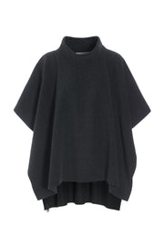 Henriette Steffensen Fleece Poncho Soft Black | 4126
