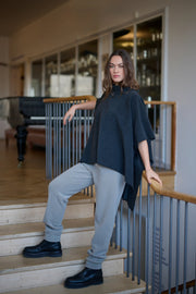 Henriette Steffensen Fleece Poncho Soft Black | 4126