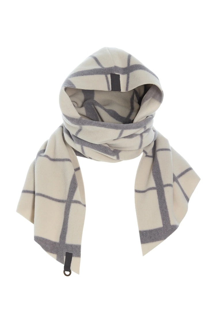 Henriette Steffensen Fleece Scarf w/Hood Clan Check Kit | 4127