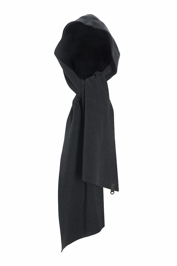 Henriette Steffensen Fleece Scarf w/Hood Soft Black | 4127