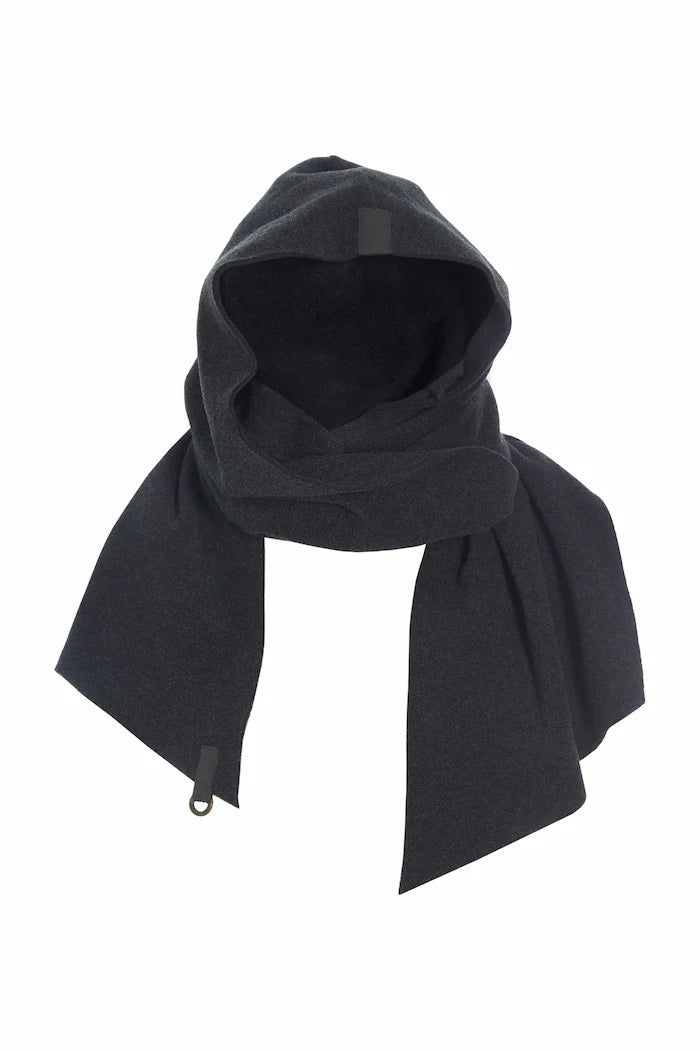 Henriette Steffensen Fleece Scarf w/Hood Soft Black | 4127