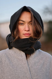 Henriette Steffensen Fleece Scarf w/Hood Soft Black | 4127